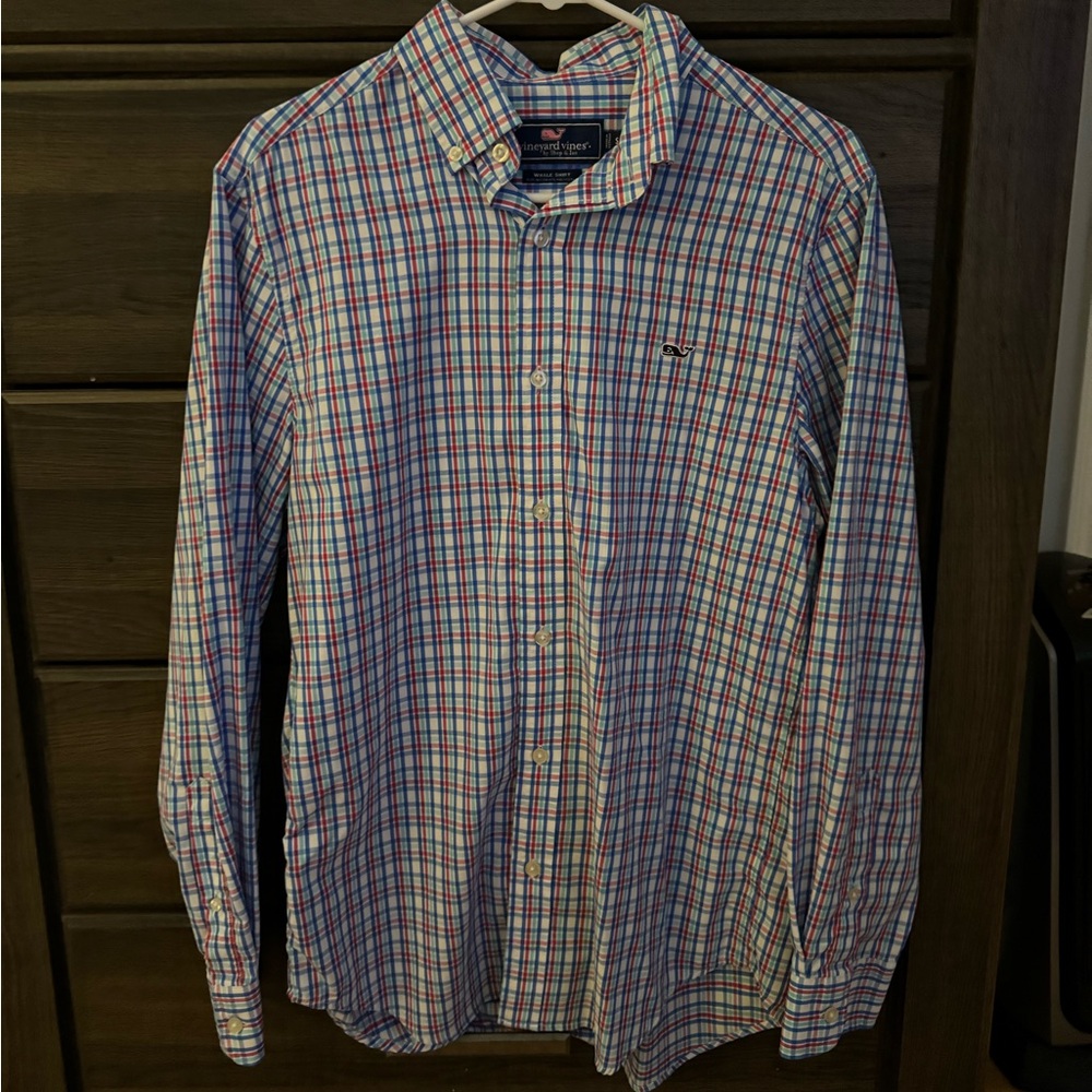 Men’s Vineyard Long Sleeve Dress Shirt Button Down - Small